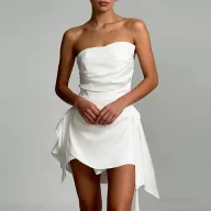 Summer Womens Dress Elegant Strapless Backless Design French Style for Casual or Formal Occasions Wholesale Available