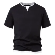 Mens Loose Fit T Shirt Short Sleeve V Neck Cotton Casual Summer Wear Available in Multiple Colors and Sizes