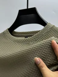 Mens Loose Fit Short Sleeve T Shirt in Solid Wool for Summer in Multiple Colors and Sizes
