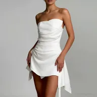 Summer Womens Dress Elegant Strapless Backless Design French Style for Casual or Formal Occasions Wholesale Available