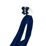 Womens Denim Set Metallic Button Cami Top and High Waist Slim Flare Pants Casual Fashion