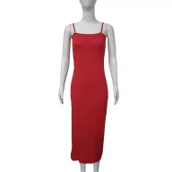 Bodycon Midi Dress Slim Fit Adjustable Straps Versatile Style Perfect for Dates and Vacations Wholesale Available