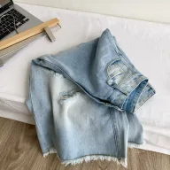 High Waisted Distressed Denim Capris for Women Lightweight Relaxed Fit Slimming Style Casual Summer Wear Wholesale
