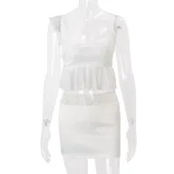 French Style Lace Trimmed Cami Top and Bodycon Mini Skirt Set for Women Summer Collection Elegant Casual Wear Wholesale