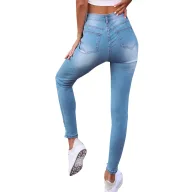 High Waist Stretch Skinny Jeans for Women Blue Denim Casual Wear customizable OEM ODM service
