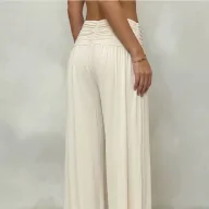 Wide Leg Casual Yoga Pants Loose Fit Solid Color Fashionable Design Ideal for Everyday Wear Wholesale Available