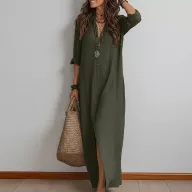 Summer Long Dress for Women Elegant Solid Color Stylish Design Comfortable Fit Perfect for Casual or Formal Occasions