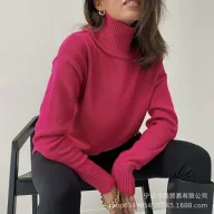 High Neck Loose Knit Sweater Soft Fabric Multiple Colors Autumn Winter Style Ready to Ship Wholesale Available