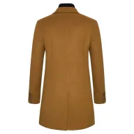 Mens Casual Overcoat High Quality Wool Blend Long Sleeve British Style Available in Khaki and Navy Blue Wholesale