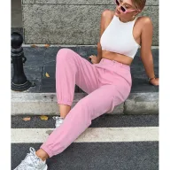 Womens Loose Fit Straight Leg Jeans Casual Style Pink Color Available in XS to L Wholesale Supply custom packaging