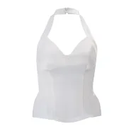 Womens Summer Fashion Set Slim Fit V Neck Halter Top and Bodycon Mini Skirt Casual Chic