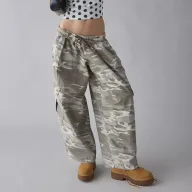 Womens Casual Loose Fit Camouflage Cargo Pants Multi Pocket Design Fall Winter Collection Wholesale Available