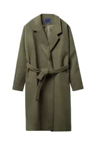Mens Wool Blend Overcoat Loose Fit Mid Length Winter Coat Casual Style Available in Green Black Brown Wholesale