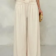 Wide Leg Casual Yoga Pants Loose Fit Solid Color Fashionable Design Ideal for Everyday Wear Wholesale Available