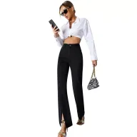 High Waist Wide Leg Jeans for Women Casual Fit Black Denim Summer Wear low MOQ factory direct