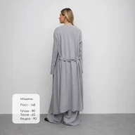 Long Cardigan Coat with Belt Loose Fit Modal Fabric Button Closure Available in Gray and Red Wholesale Supply