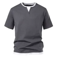 Mens Loose Fit T Shirt Short Sleeve V Neck Cotton Casual Summer Wear Available in Multiple Colors and Sizes