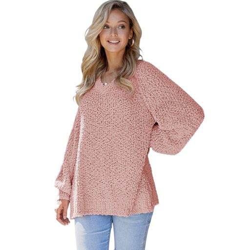 Womens V Neck Sweater Long Sleeve Wool Fabric Autumn Winter Style Casual Wear Wholesale Available