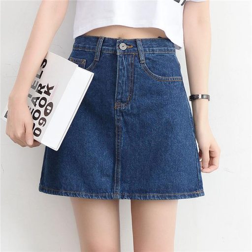High Waist A Line Denim Skirt for Women Slim Fit Casual Summer Style Available in Multiple Colors and Sizes