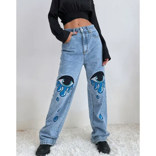 High Waist Straight Leg Jeans for Women Light Blue Denim Casual Fashion OEM ODM service High Waist Straight Leg Jeans for Women Light Blue Denim Casual Fashion OEM ODM service