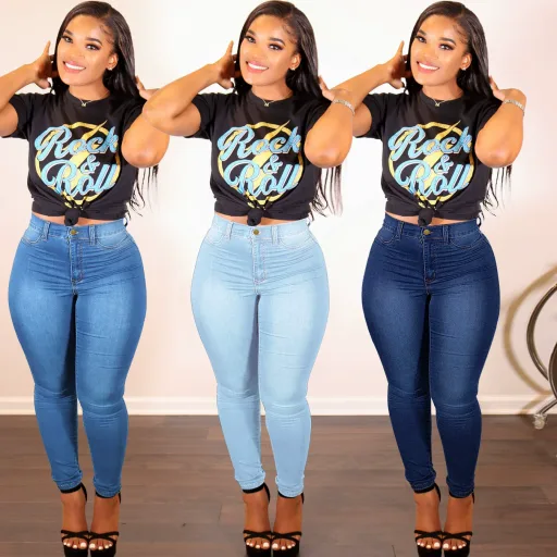 Womens Slim Fit Jeans Solid Color Casual Wear Available in Multiple Sizes and Colors OEM ODM service Womens Slim Fit Jeans Solid Color Casual Wear Available in Multiple Sizes and Colors OEM ODM service