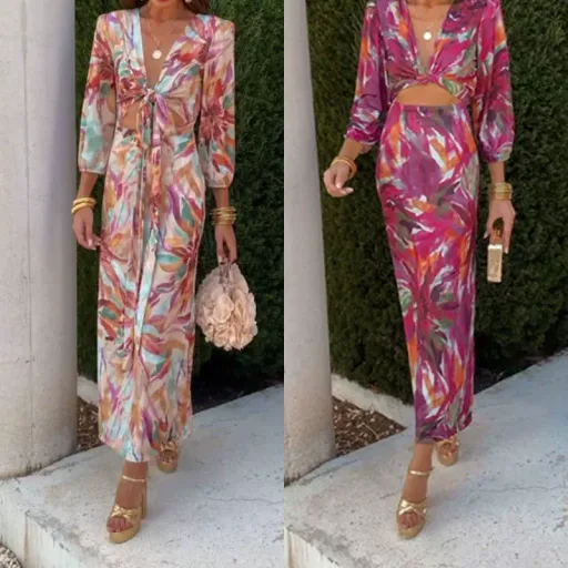 Wholesale Casual Dresses Pink Purple Multiple Sizes OEM ODM Supplier Wholesale Casual Dresses Pink Purple Multiple Sizes OEM ODM Supplier