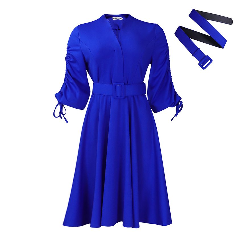 Plus Size A Line Dress Fashionable Wrinkled Design Elegant Style Autumn Winter Collection for Women Wholesale
