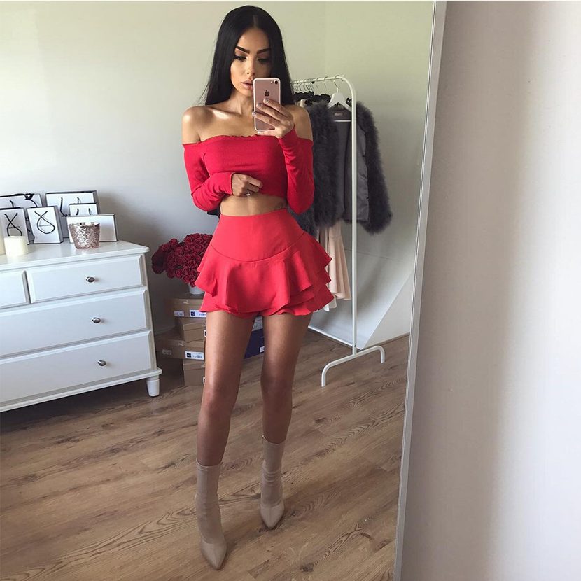 Ruffled Pleated Bodycon Skirt Pants Stylish Design Versatile Fit Comfortable Fabric Autumn Fashion Wholesale