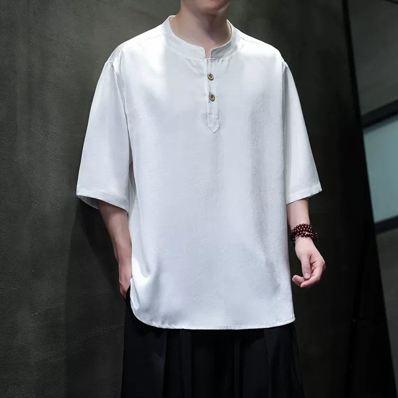 Mens Loose Fit Satin Short Sleeve T Shirt Solid Color Summer Wear Available in Multiple Sizes and Colors Mens Loose Fit Satin Short Sleeve T Shirt Solid Color Summer Wear Available in Multiple Sizes and Colors