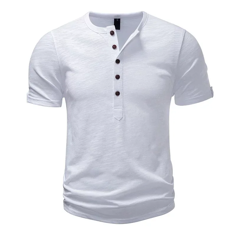 Mens Loose Fit Casual Short Sleeve T Shirt Solid Color Bamboo Fabric Summer Wear