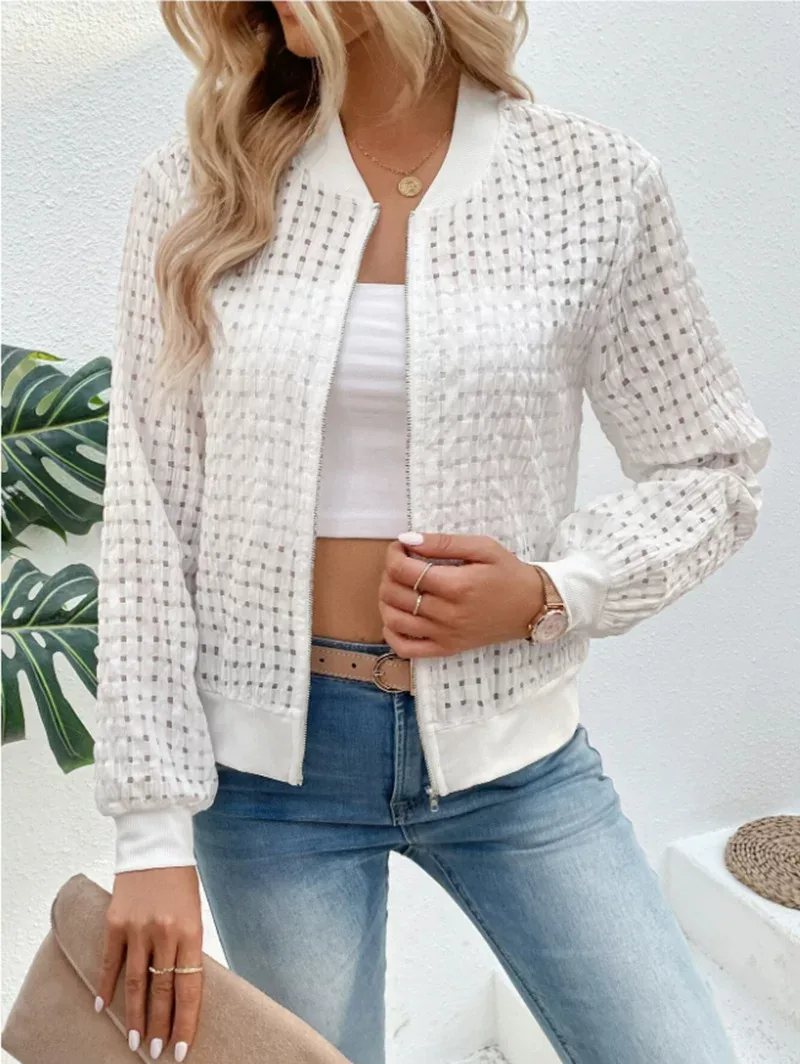 Womens Long Sleeve Zip Front Cardigan Jacket with Floral Print Casual Outerwear for Fall Wholesa