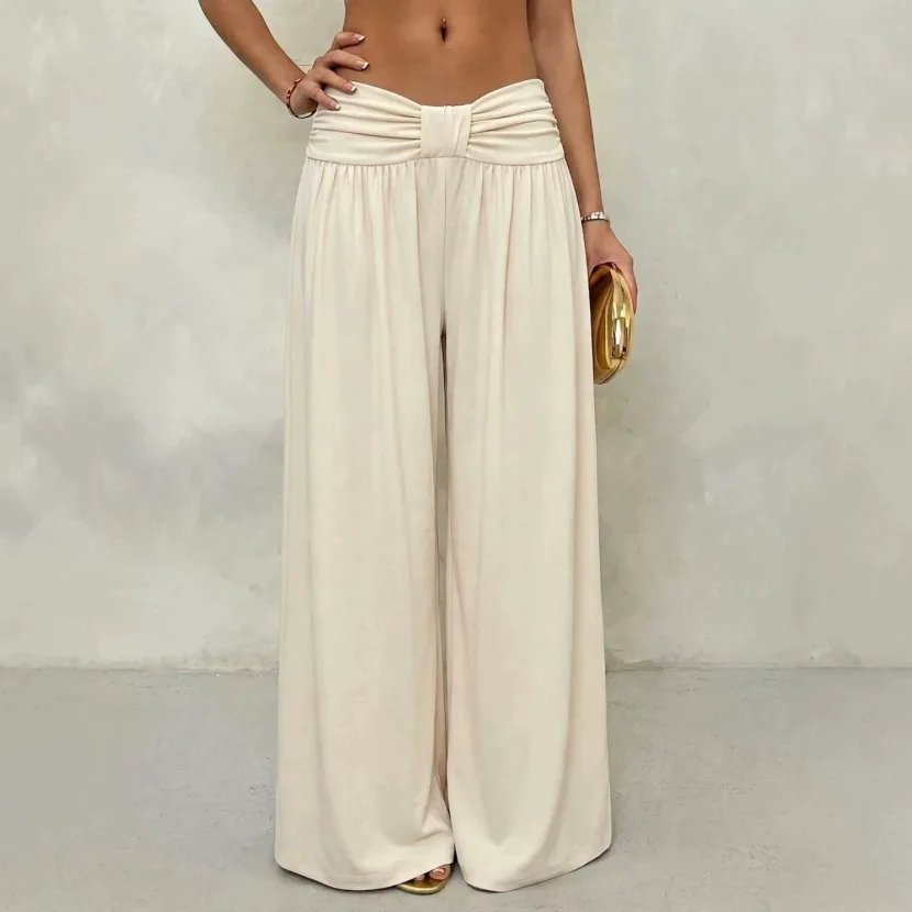 Wide Leg Casual Yoga Pants Loose Fit Solid Color Fashionable Design Ideal for Everyday Wear Wholesale Available