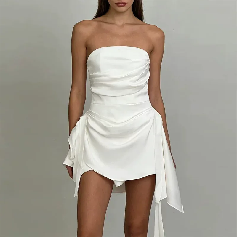 Summer Womens Dress Elegant Strapless Backless Design French Style for Casual or Formal Occasions Wholesale Available