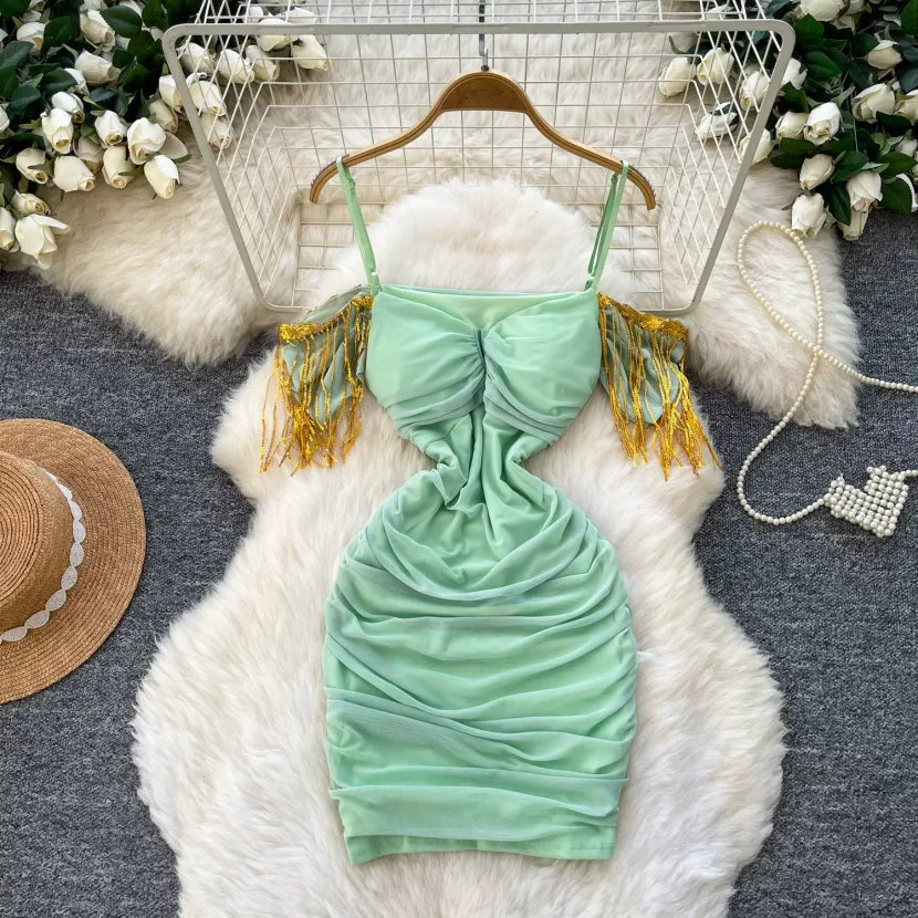 Wholesale Casual Dresses Green Black Pink Apricot Multiple Sizes OEM ODM Supplier