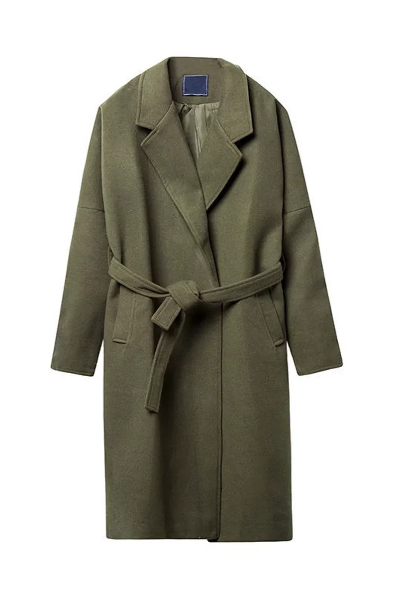 Mens Wool Blend Overcoat Loose Fit Mid Length Winter Coat Casual Style Available in Green Black Brown Wholesale